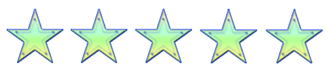 Positive Kundenbewertung mit 5 Sternen, maximale Punktzahl